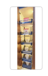 GLASS TALL UNIT (SOFT CLOSE ) 6 Ft 3 Inch to 7 Ft Grey